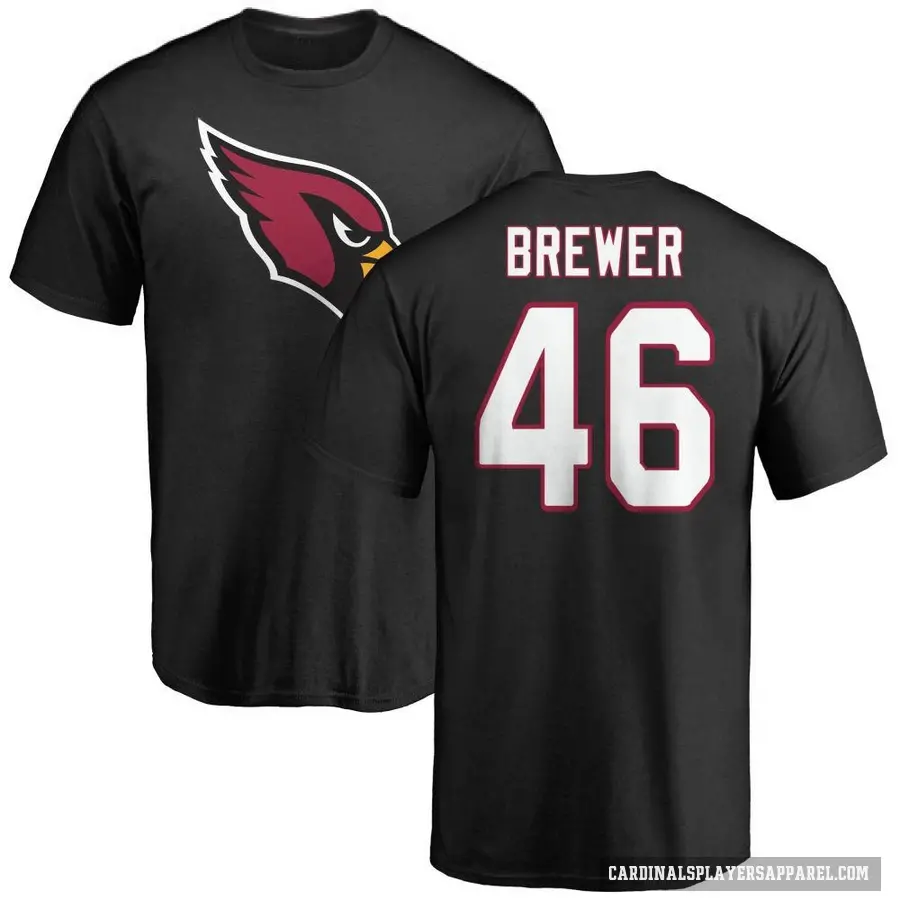 Youth ＃46 Aaron Brewer Arizona Cardinals Black Logo T-Shirt