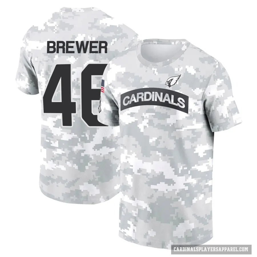 Youth ＃46 Aaron Brewer Arizona Cardinals Camo Arctic 2024 Salute to Service Performance T-Shirt