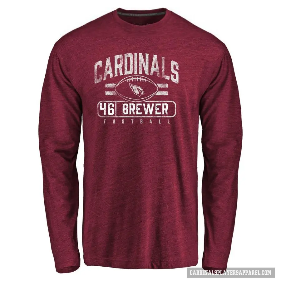 Youth ＃46 Aaron Brewer Arizona Cardinals Flanker Long Sleeve T-Shirt Garnet