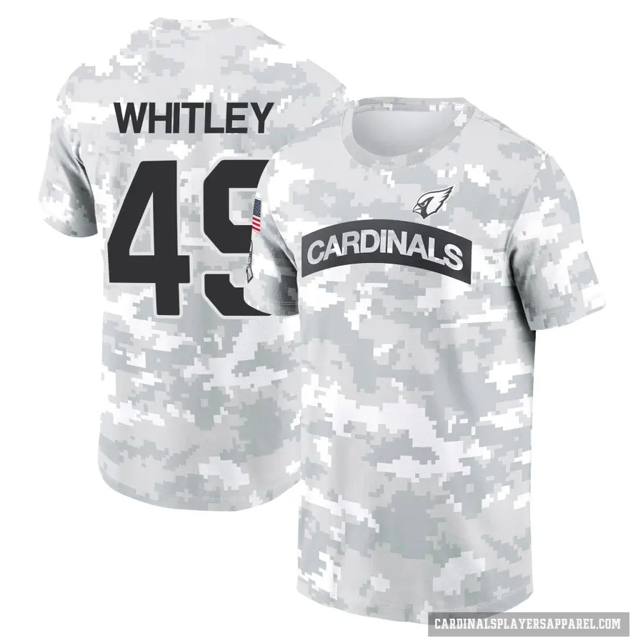 Youth ＃49 Benton Whitley Arizona Cardinals Camo Arctic 2024 Salute to Service Performance T-Shirt