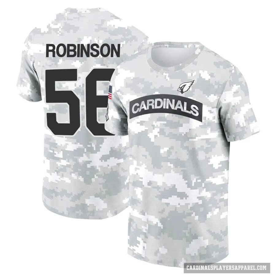 Youth ＃56 Darius Robinson Arizona Cardinals Camo Arctic 2024 Salute to Service Performance T-Shirt