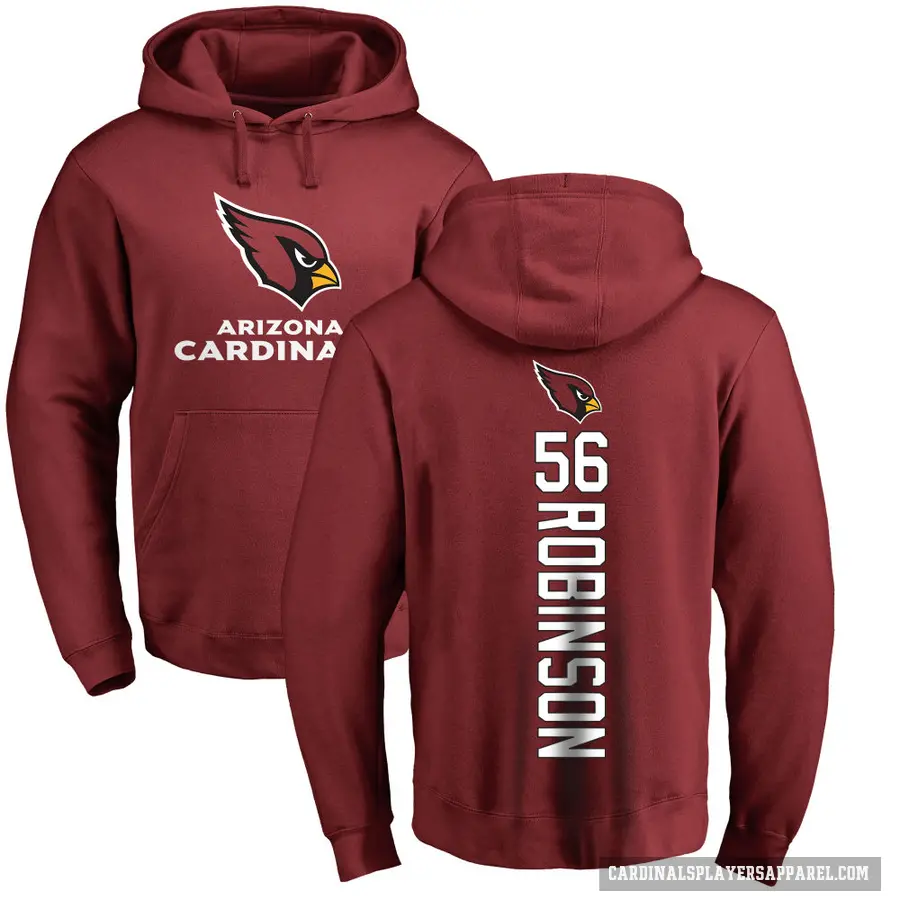 Youth ＃56 Darius Robinson Arizona Cardinals Pro Line Maroon Backer Pullover Hoodie
