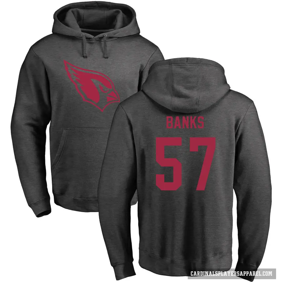 Youth ＃57 Keshawn Banks Arizona Cardinals Pro Line by Branded Ash One Color Pullover Hoodie