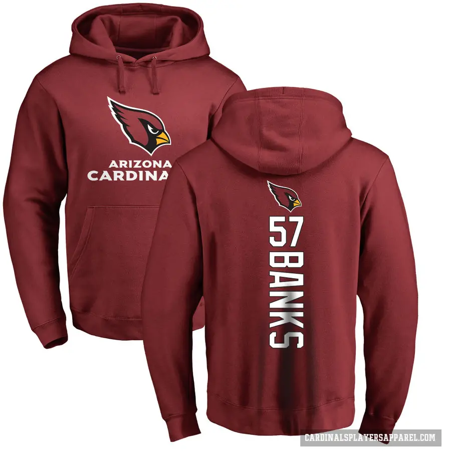 Youth ＃57 Keshawn Banks Arizona Cardinals Pro Line Maroon Backer Pullover Hoodie