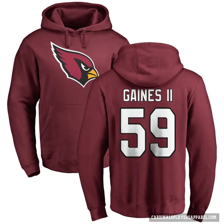 Youth ＃59 Jon Gaines II Arizona Cardinals Pro Line Maroon Name & Number Logo Pullover Hoodie