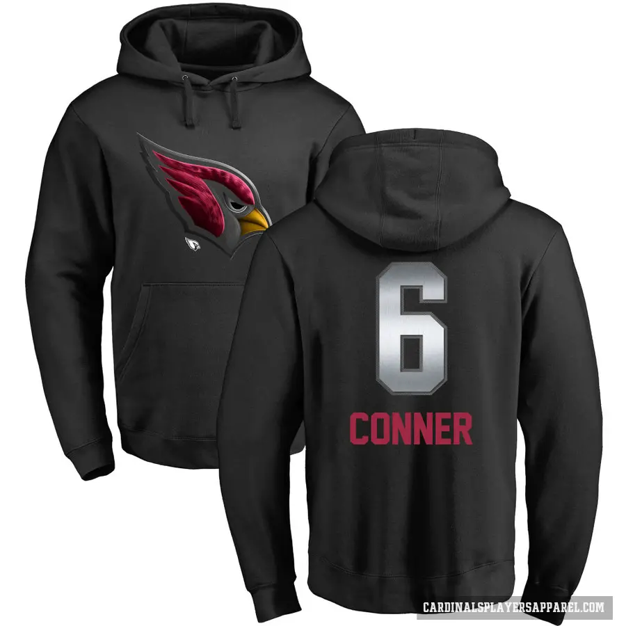 Youth ＃6 James Conner Arizona Cardinals Black Midnight Mascot Pullover Hoodie