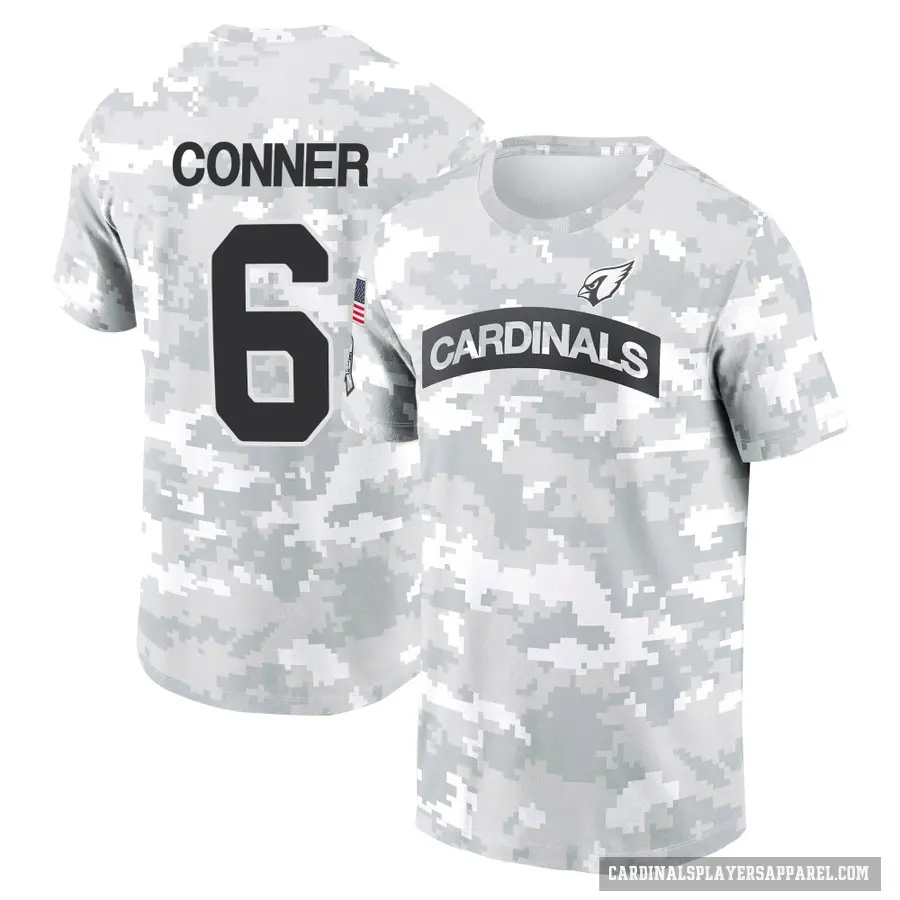 Youth ＃6 James Conner Arizona Cardinals Camo Arctic 2024 Salute to Service Performance T-Shirt