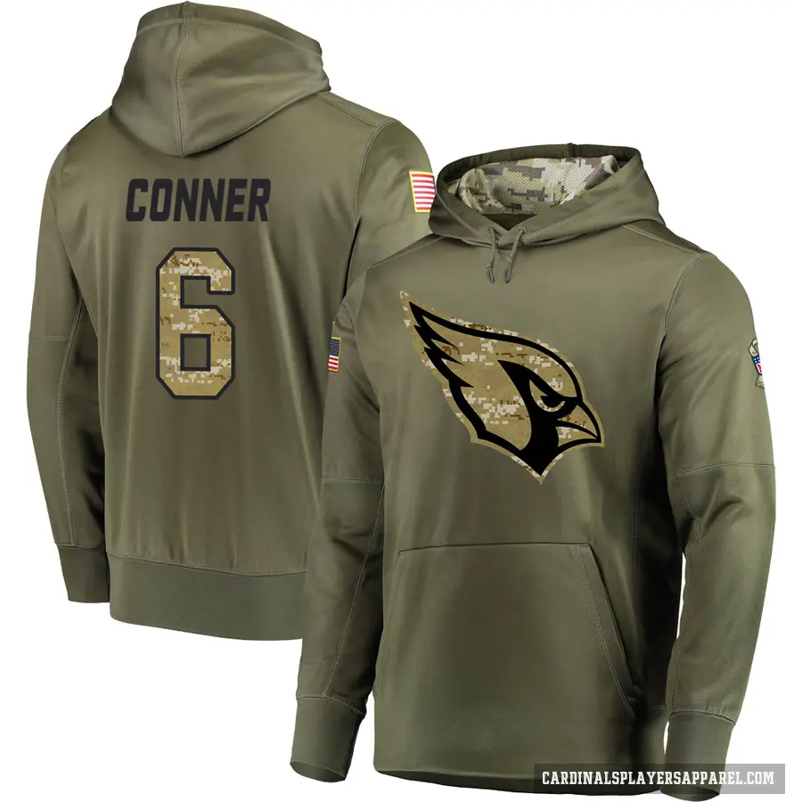 Youth ＃6 James Conner Arizona Cardinals Olive Salute to Service Pullover Hoodie