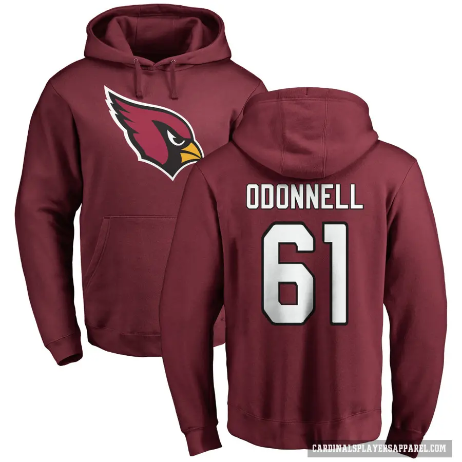 Youth ＃61 Carter O'Donnell Arizona Cardinals Pro Line Maroon Name & Number Logo Pullover Hoodie