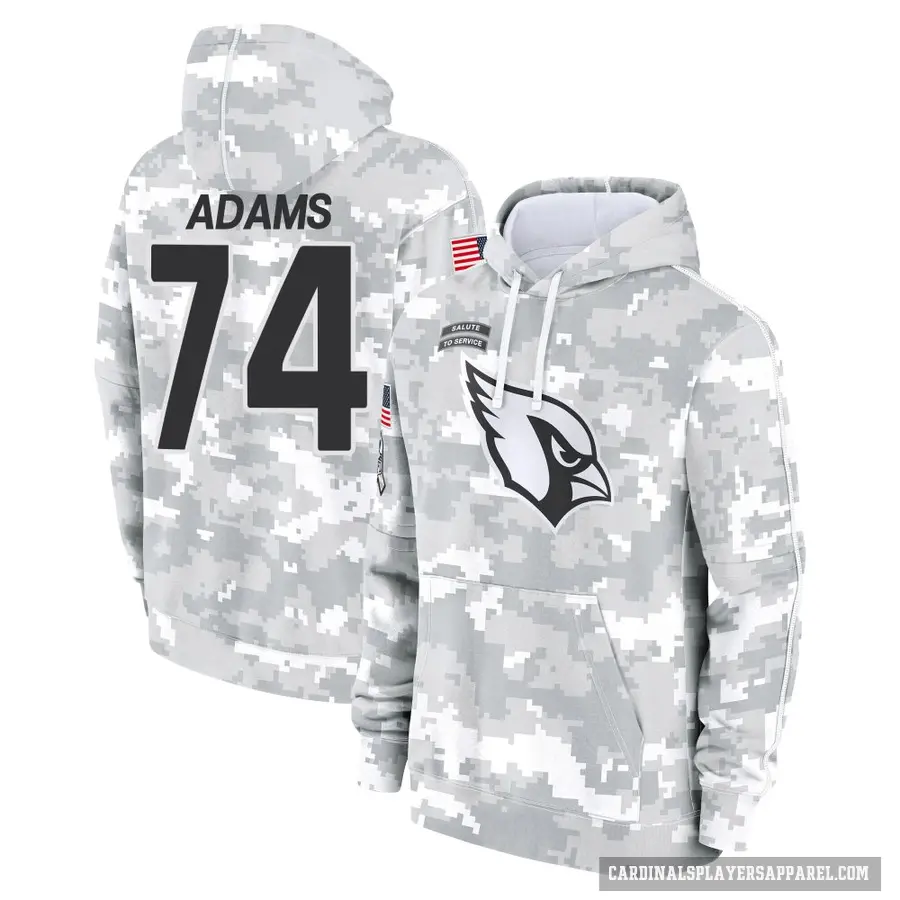 Youth ＃74 Isaiah Adams Arizona Cardinals Arctic Camo 2024 Salute to Service Club Fleece Pullover Hoodie