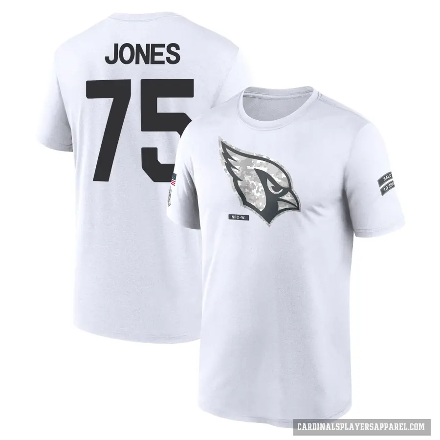 Youth ＃75 Christian Jones Arizona Cardinals White 2024 Salute to Service Performance T-Shirt