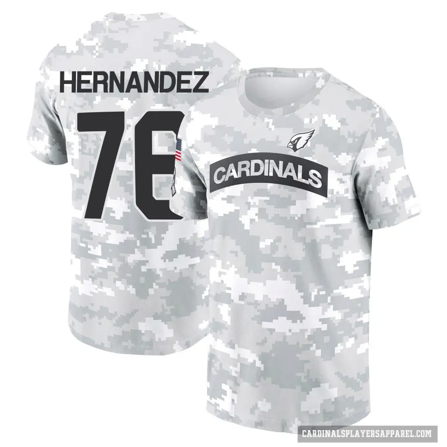 Youth ＃76 Will Hernandez Arizona Cardinals Camo Arctic 2024 Salute to Service Performance T-Shirt