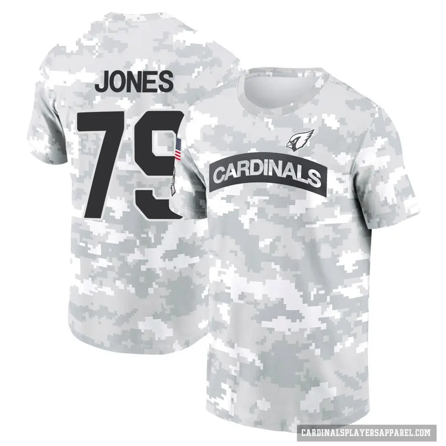 Youth ＃79 Matthew Jones Arizona Cardinals Camo Arctic 2024 Salute to Service Performance T-Shirt