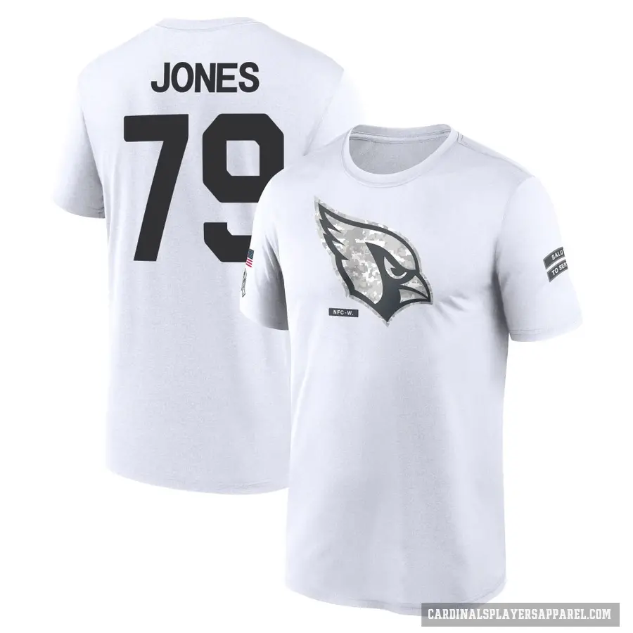 Youth ＃79 Matthew Jones Arizona Cardinals White 2024 Salute to Service Performance T-Shirt