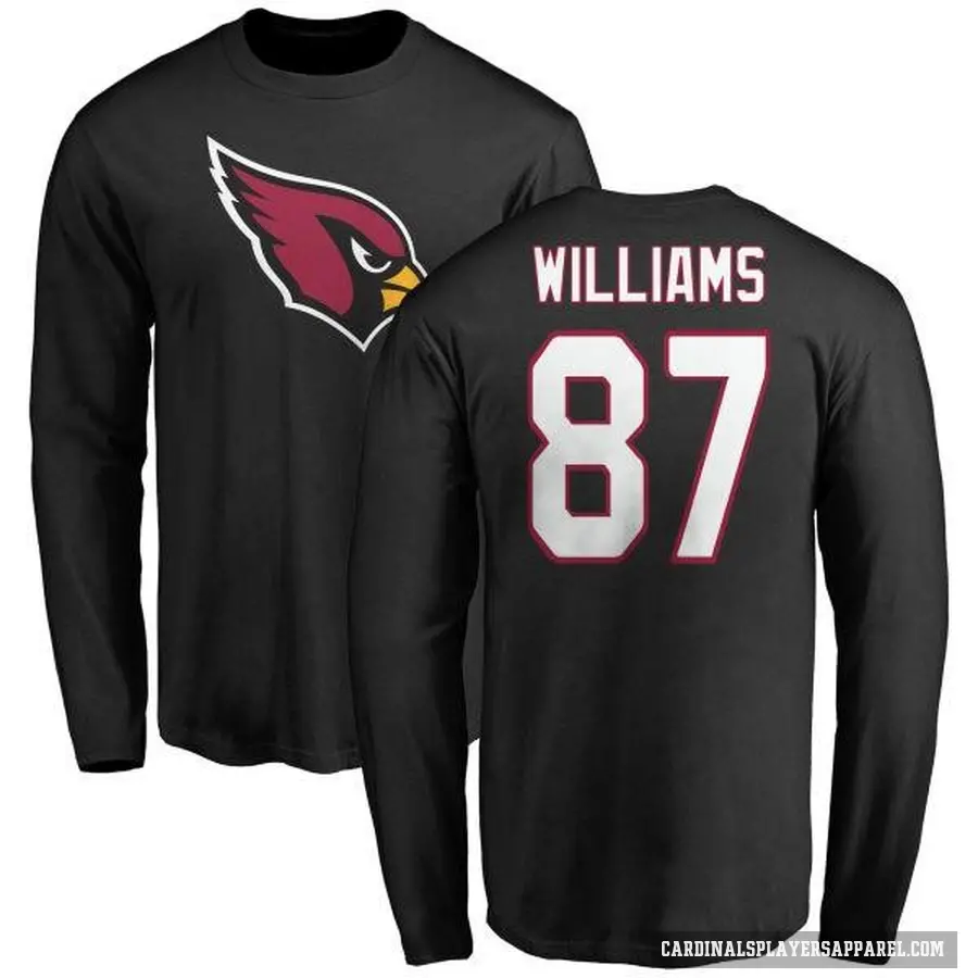 Youth ＃87 Maxx Williams Arizona Cardinals Black Logo Long Sleeve T-Shirt