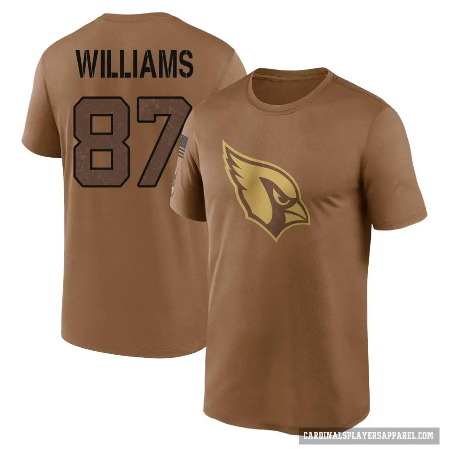 Youth ＃87 Maxx Williams Arizona Cardinals Brown 2023 Salute To Service Performance T-Shirt