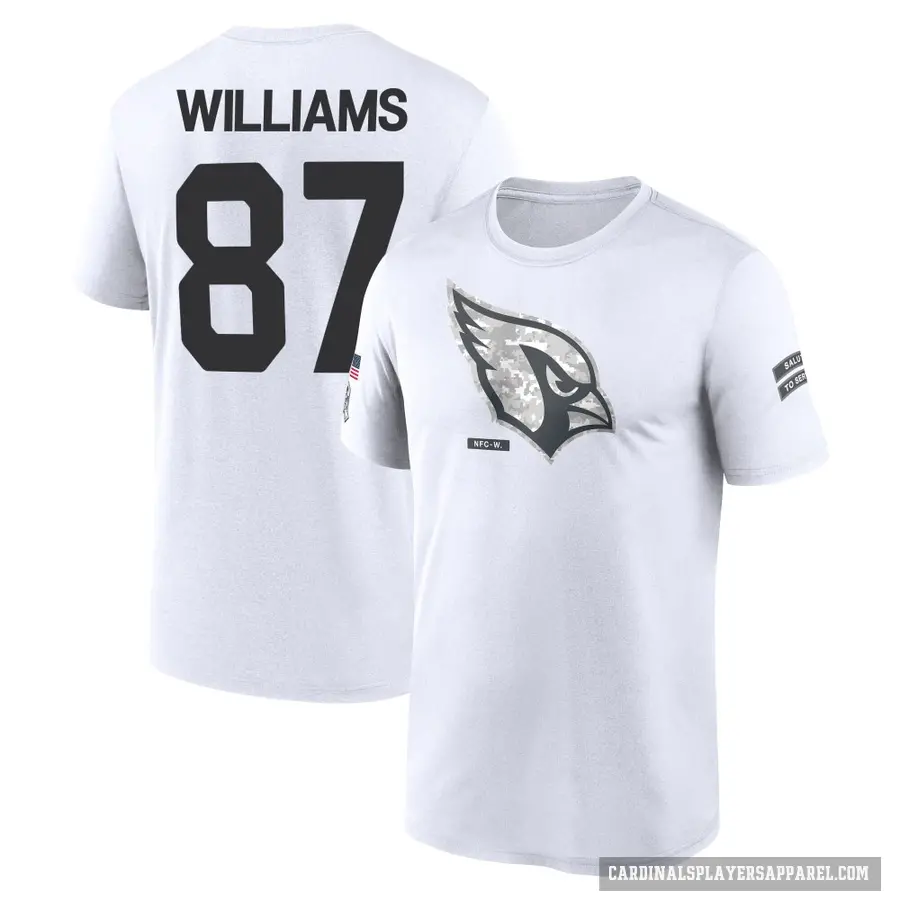 Youth ＃87 Maxx Williams Arizona Cardinals White 2024 Salute to Service Performance T-Shirt
