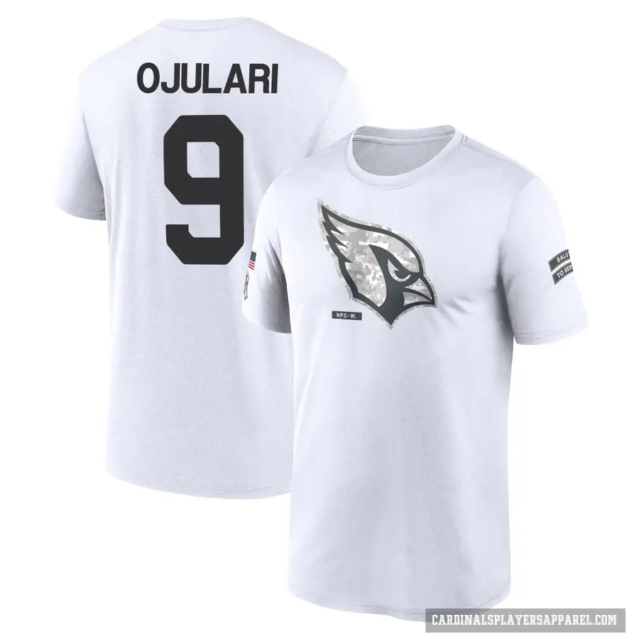 Youth ＃9 BJ Ojulari Arizona Cardinals White 2024 Salute to Service Performance T-Shirt