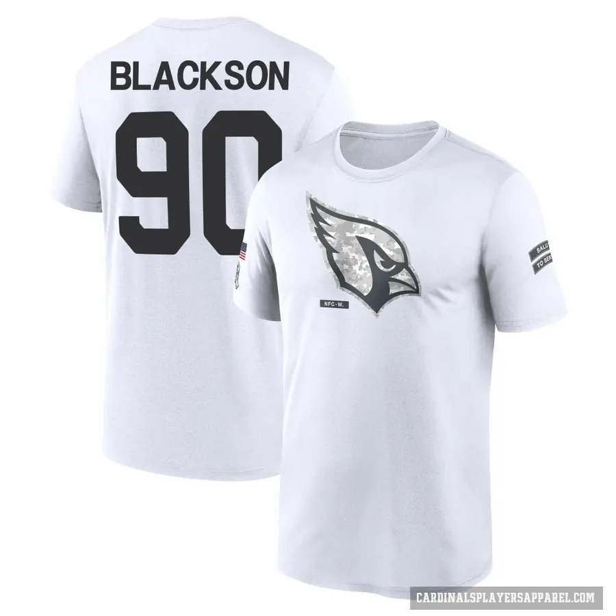 Youth ＃90 Angelo Blackson Arizona Cardinals White 2024 Salute to Service Performance T-Shirt