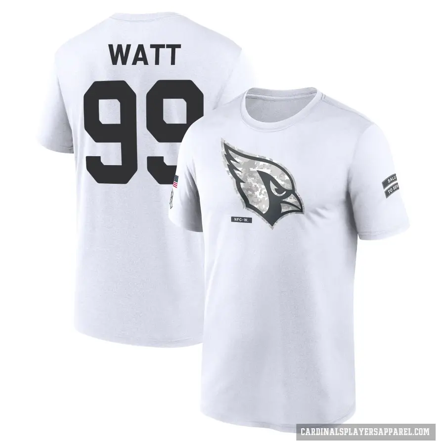 Youth ＃99 J.J. Watt Arizona Cardinals White 2024 Salute to Service Performance T-Shirt